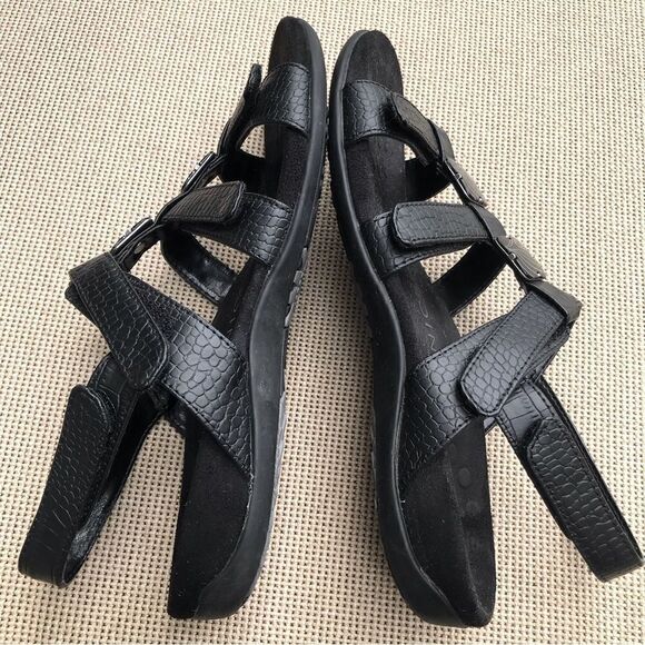 Vionic AMBER Black Triple Strap Embellished Orthotic Support Slingback Sandals - Picture 5 of 12